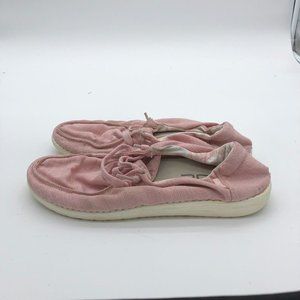 Hey Dude Wendy Linen Shoes Womens 9 Pink Flats Slip On Loafers